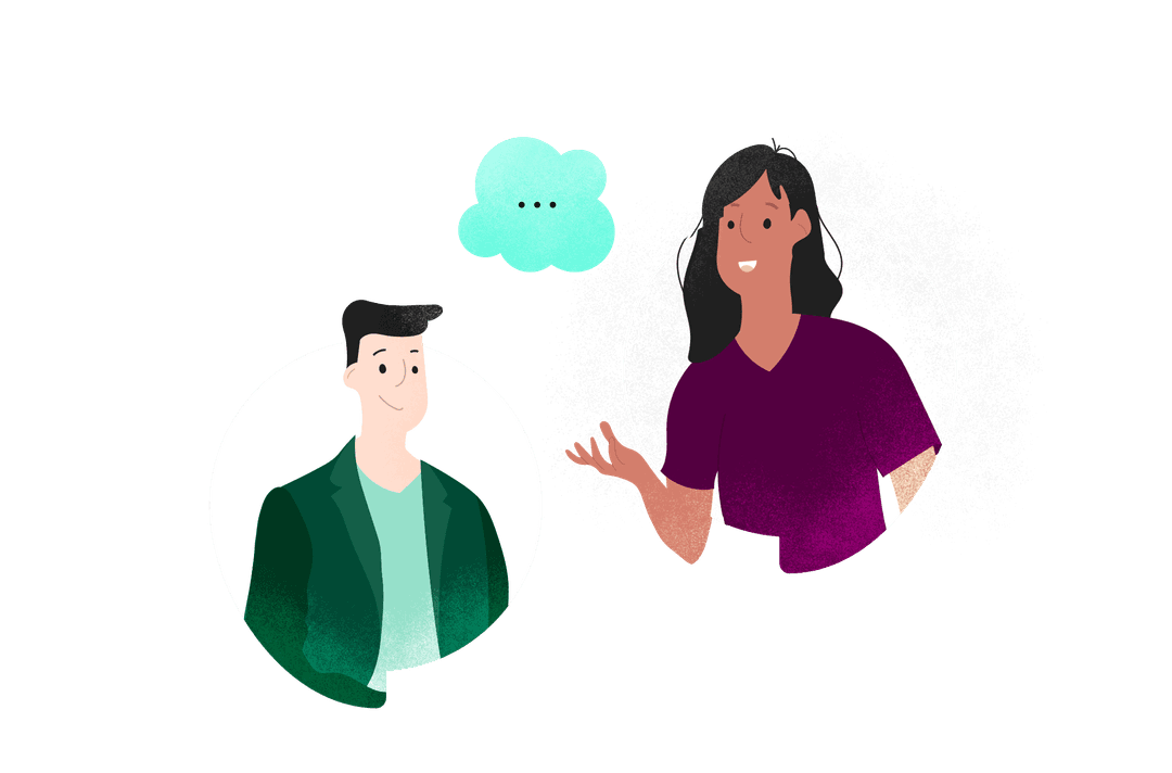 two people talking